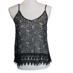 Love Culture, Semi Sheer Paisley Tank, S